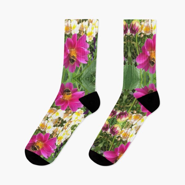 Item preview, Divine Botanical: Bumblebees Zinging through the Cerise Zinnias designed and sold by RoseAromas.