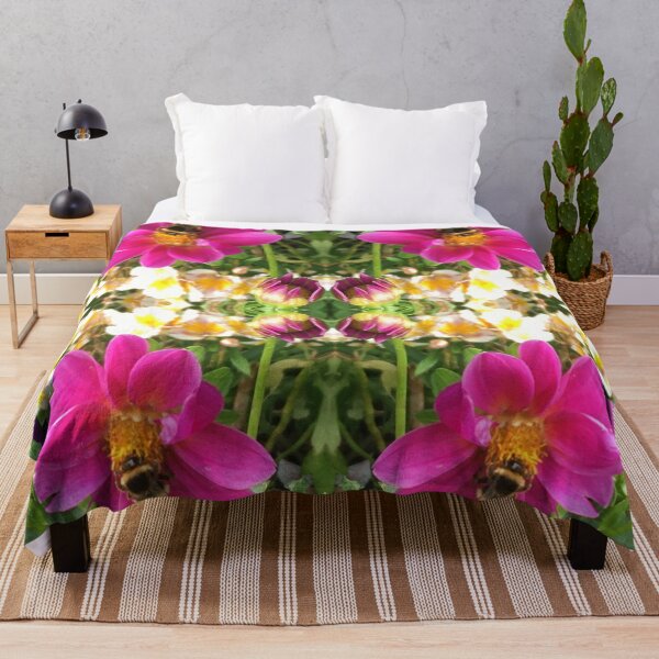 Item preview, Divine Botanical: Bumblebees Zinging through the Cerise Zinnias designed and sold by RoseAromas.