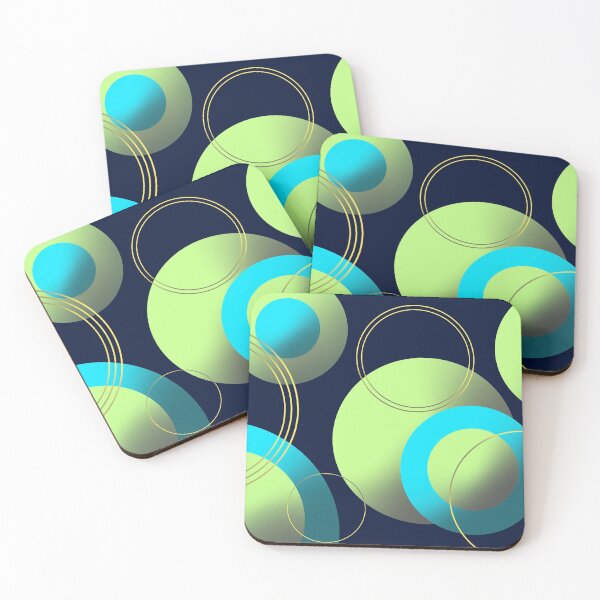 Item preview, Blue and green modern aesthetic retro pattern  designed and sold by Blacklinesw9.