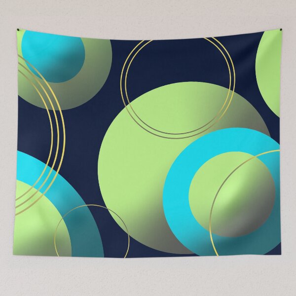 Item preview, Blue and green modern aesthetic retro pattern  designed and sold by Blacklinesw9.