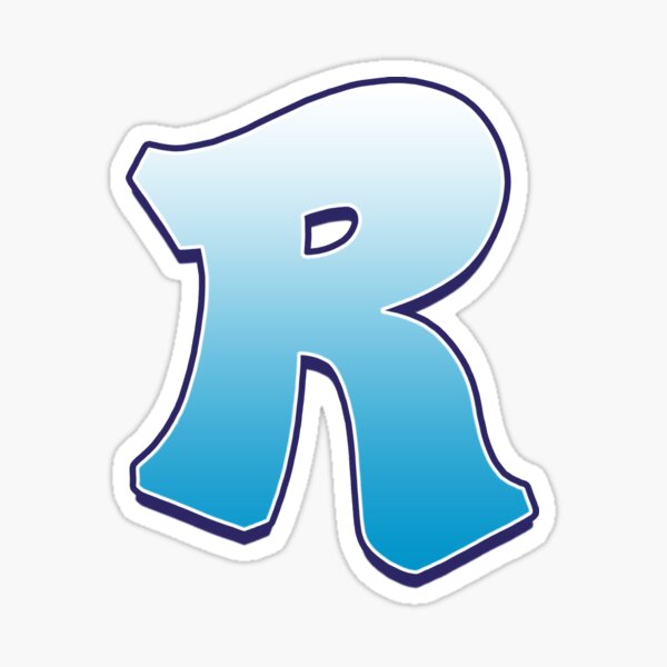 Letter R Blue Sticker