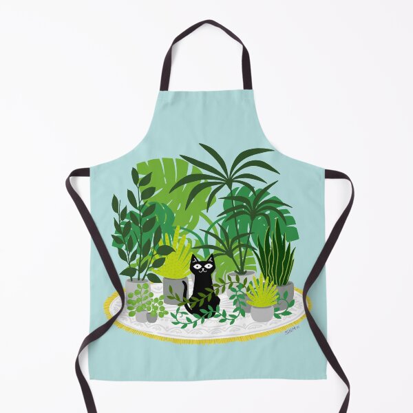Item preview, Black Cat with Tropical Plants designed and sold by SamHoweMeow.