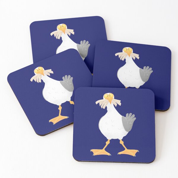 Item preview, Funny seagull with French fries cartoon  designed and sold by FrogFactory.