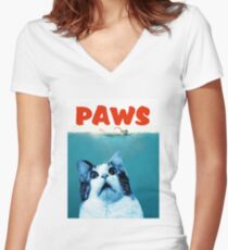 PAWS Women's Fitted V-Neck T-Shirt
