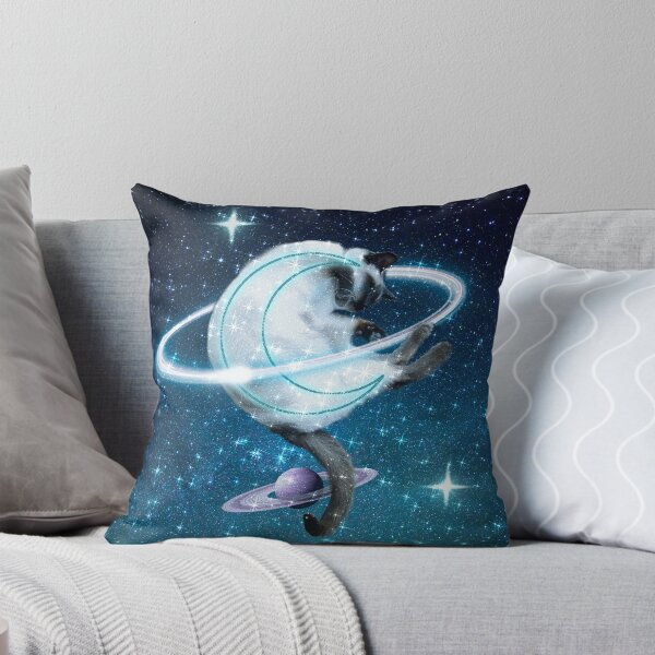 Item preview, Moon Cat Sleepy Neon Night Galaxy Milky Way Planet designed and sold by Jolly-Yosei.