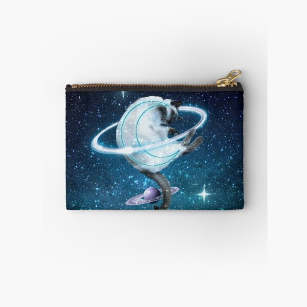 Item preview, Moon Cat Sleepy Neon Night Galaxy Milky Way Planet designed and sold by Jolly-Yosei.