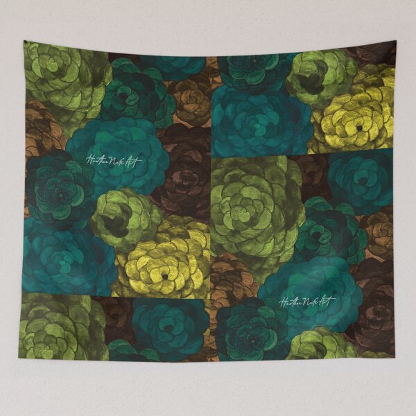 Item preview, Brown and Blue Watercolor Flowers designed and sold by HeatherNafeArt.
