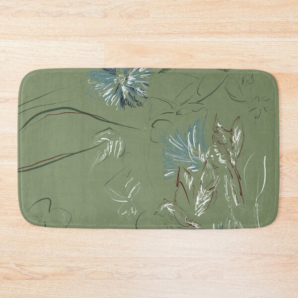 Item preview, Blue Flowers and Green Bush designed and sold by McCullenCreates.