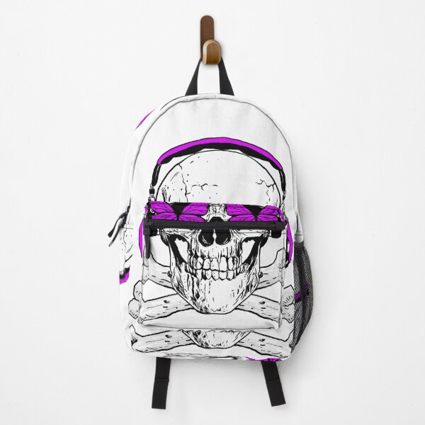 Item preview, Skull with Butterfly Eyes and Headphones Cool Skull Design designed and sold by boopsblunt.