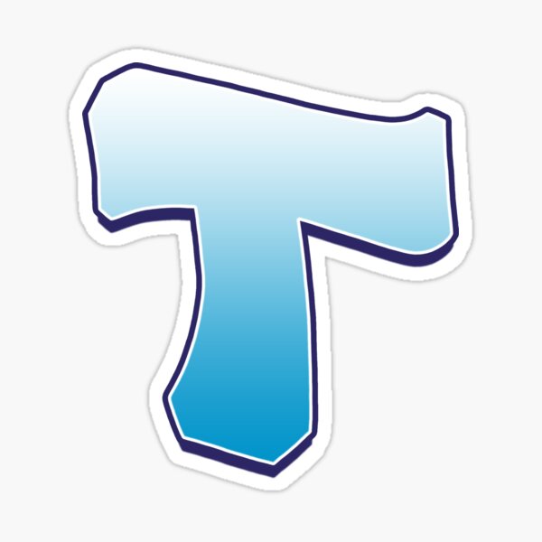 Letter T Blue Sticker