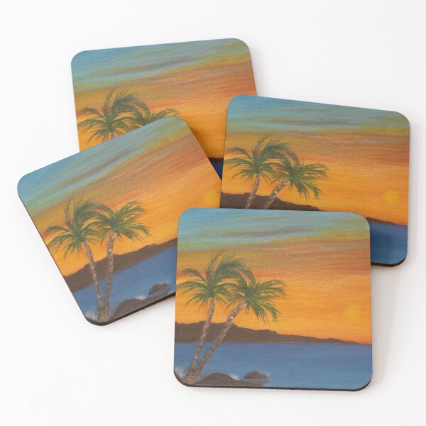 Item preview, Romantic Island Vibes Sunset with Palm Trees designed and sold by Ilana Khoshsima.
