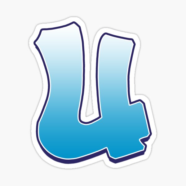 Letter U Blue Sticker