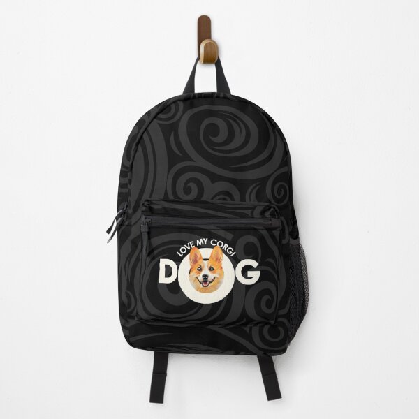 Item preview, I love my Corgi Dog graphic design art on black background designed and sold by forziati design.