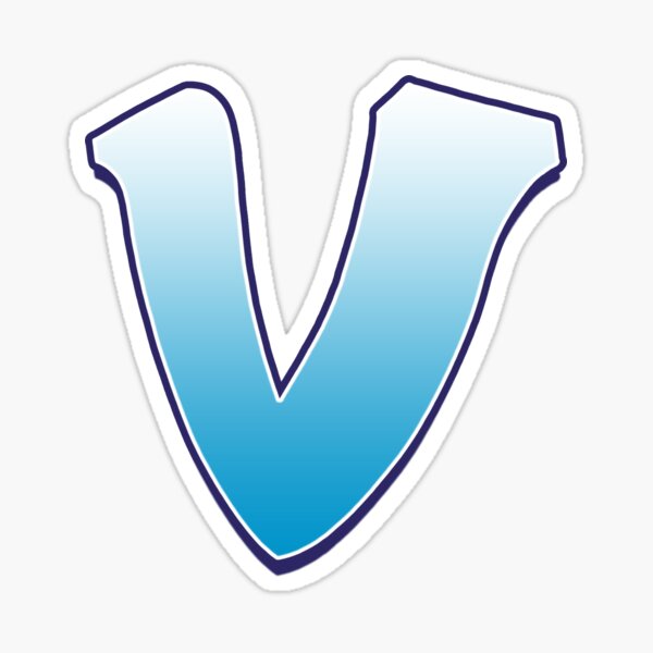Letter V Blue Sticker