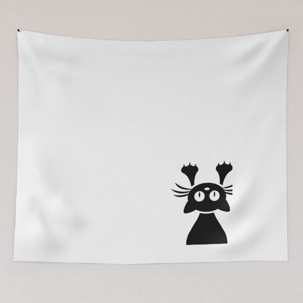 Item preview, Falling Peeking Black Cat designed and sold by EverythingKawai.