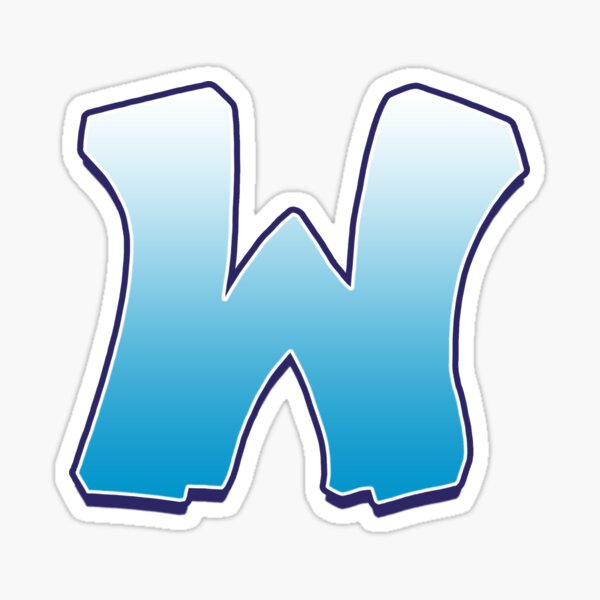 Letter W Blue Sticker