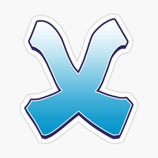 Letter X Blue Sticker
