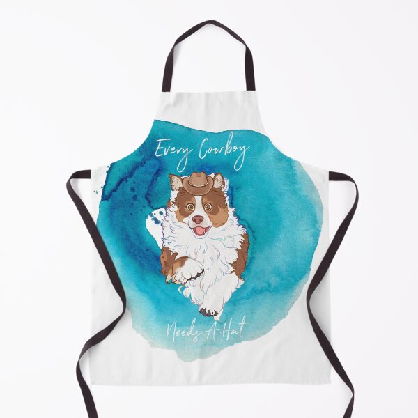 Item preview, Every Cowboy Needs A Hat! Red tri Australian shepherd designed and sold by Ivy Fox Illustration.