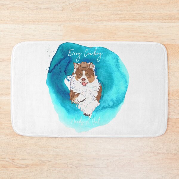 Item preview, Every Cowboy Needs A Hat! Red tri Australian shepherd designed and sold by Ivy Fox Illustration.