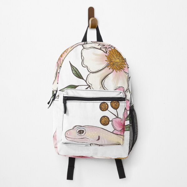 Leopard Gecko Murphy's Patternless with Florals Backpack