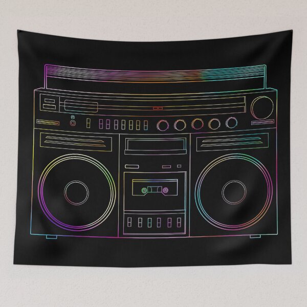Item preview, Old School Retro Neon Outline Boombox  designed and sold by Deborah Camp.