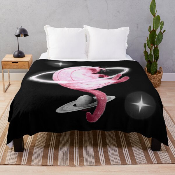 Item preview, Pink Moon Cat Sleepy Neon Night Galaxy Planet designed and sold by Jolly-Yosei.