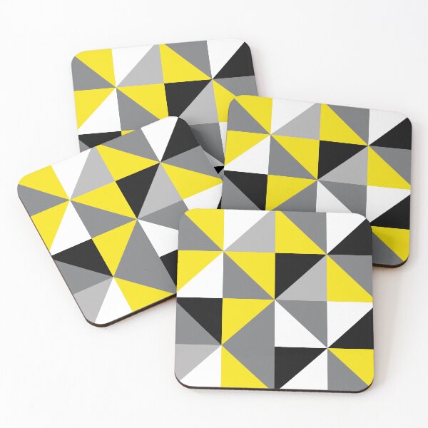 Item preview, Color Block Triangles in Yellow + Black designed and sold by latheandquill.
