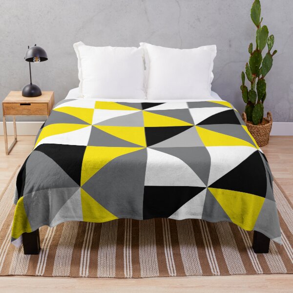 Item preview, Color Block Triangles in Yellow + Black designed and sold by latheandquill.