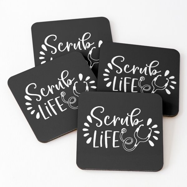 Item preview, Scrub Life Healthcare Worker Apparel White Font  designed and sold by Dollfacedesign.