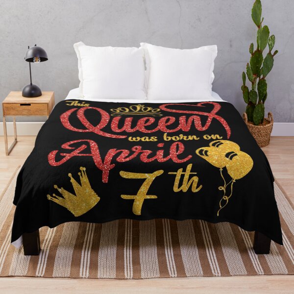 Item preview, This Queen Was Born On April 7th Happy Birthday To Me You T-Shirt designed and sold by Lukifo-Super.