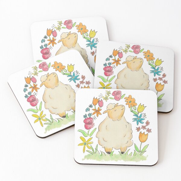 Artikelvorschau, Frühlingsschaf mit Blumen entworfen und verkauft von KKDrawsALot.