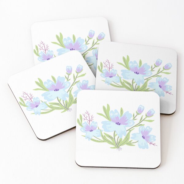Item preview, Pastel Blue and Violet Flowers designed and sold by fabibar.