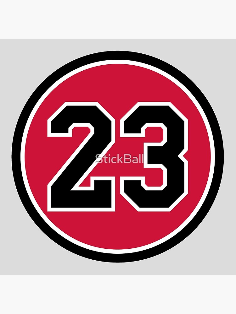 Michael Jordan 23 Jersey Number Art Board Print for Sale by StickBall Redbubble