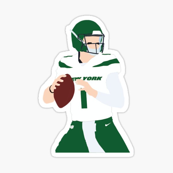 Vintage Football Shape - New York Jets (White Jets Wordmark) - New York Jets  - Sticker