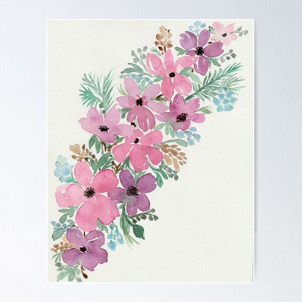 Item preview, Shades of Purple and Mauve Watercolor Floral Art designed and sold by DaisyGirlDesign.