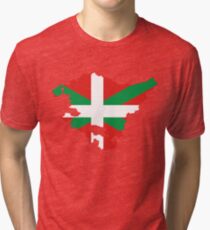 Euskadi Flag Map Tri-blend T-Shirt
