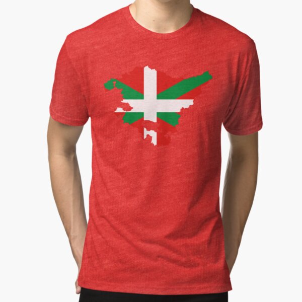 Euskadi Flag Map Tri-blend T-Shirt