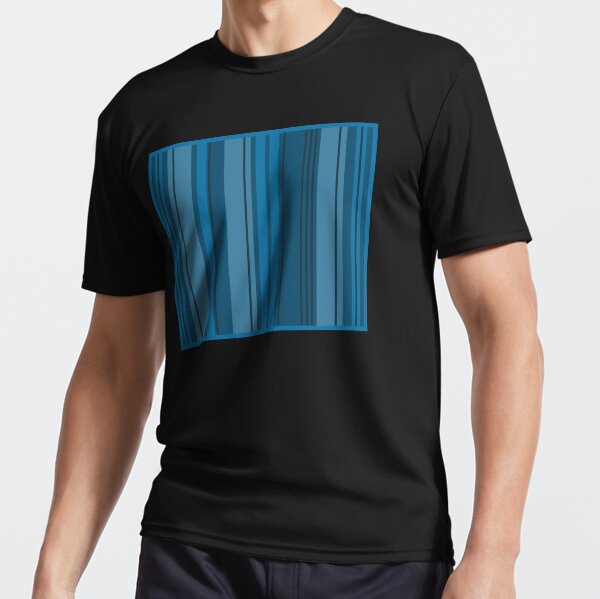 Lyrical Blue, Monochromatic Blue Stripes, Abstract Barcode by Courtney Hatcher Active T-Shirt