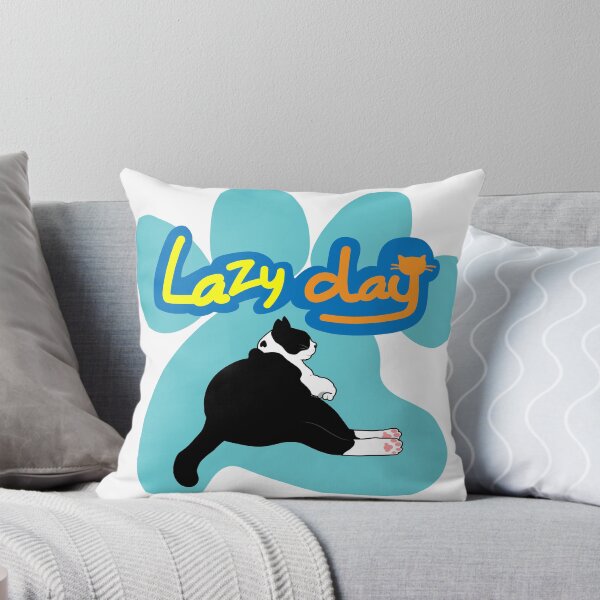 Item preview, Lazy day With me, Black & White cat designed and sold by Pookko17Design.