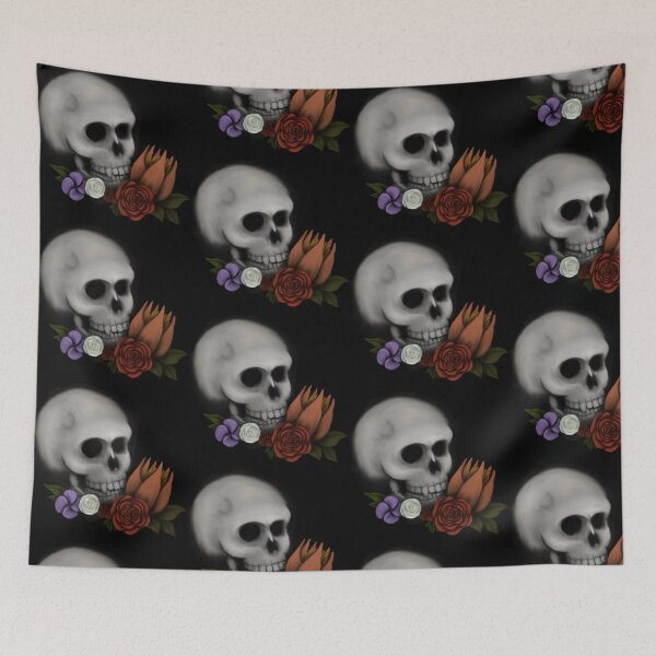 Item preview, Flowery skull designed and sold by Petrafying-Art.