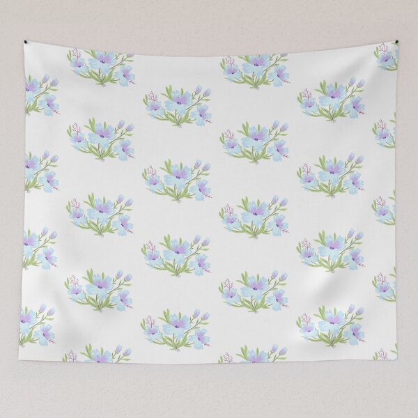 Item preview, Pastel Blue and Violet Flowers designed and sold by fabibar.