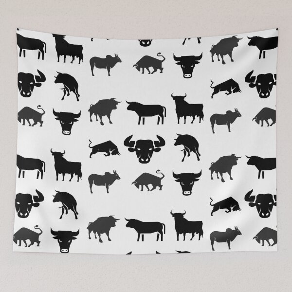 Aperçu de l'œuvre Taureaux et vaches noirs créée et vendue par thekidsprint.