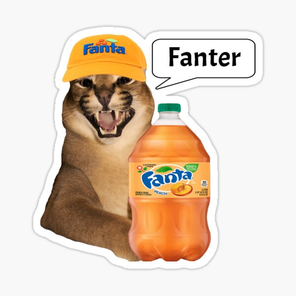 Demotivational Big Floppa Cat Meme Fanter Sticker