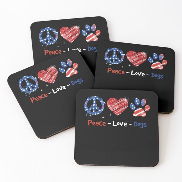 Item preview, Peace Love Dogs USA Flag Independence Day 4th Of July designed and sold by BaseStore.