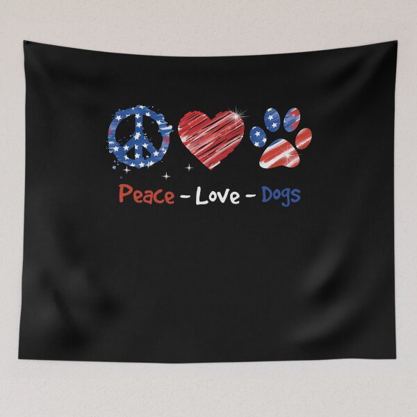 Item preview, Peace Love Dogs USA Flag Independence Day 4th Of July designed and sold by BaseStore.