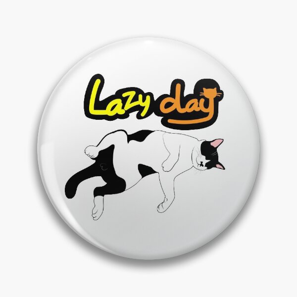 Item preview, Lazy Day with me, black & White Cat designed and sold by Pookko17Design.