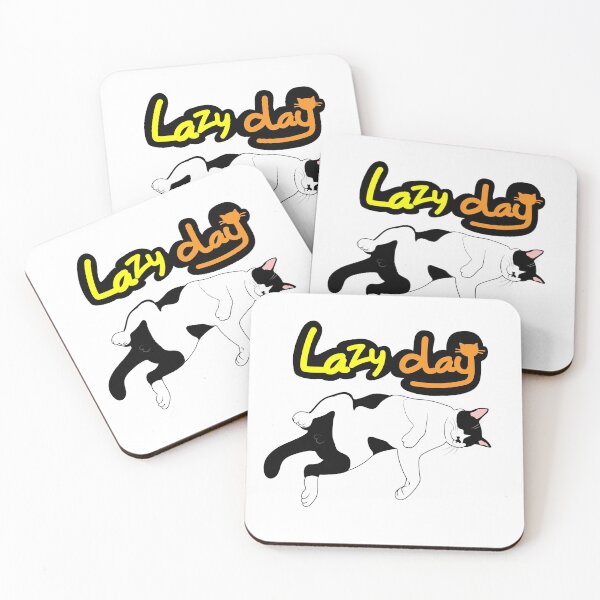 Item preview, Lazy Day with me, black & White Cat designed and sold by Pookko17Design.