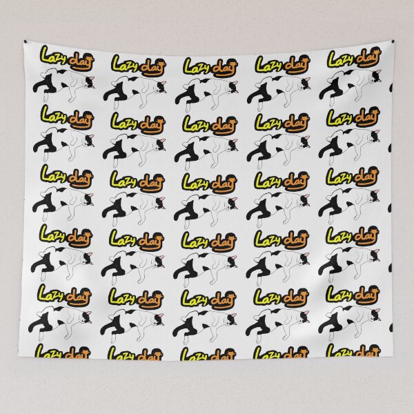 Item preview, Lazy Day with me, black & White Cat designed and sold by Pookko17Design.