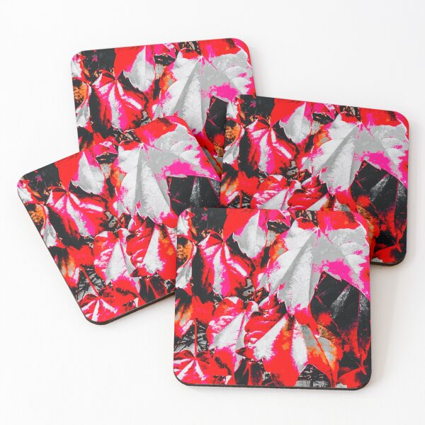 Item preview, Melbourne Art Red Silver Leaf Pattern image design  designed and sold by MelbourneGarden.