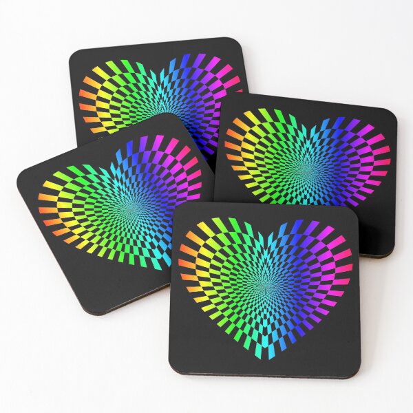 Item preview, Heart Optical Illusion - Colorful Rainbow Abstract Op Art designed and sold by LordAudes.